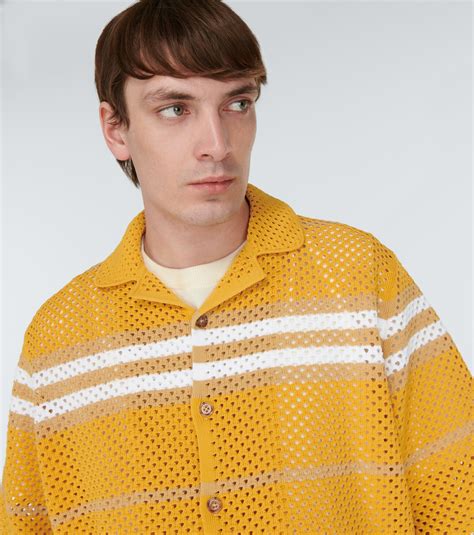 burberry icon stripe pointelle knit shirt|Burberry Icon Stripe Pointelle Knit Shirt 'Camel' .